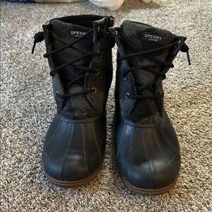 Sperry Syren Gulf Black and Gray Duck Boots